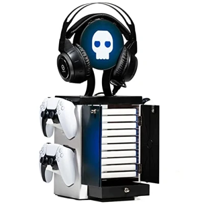 Imagen de Taquilla para videojuegos Xbox almacenamiento (Soporte juegos y auriculares gaming /Torre de juegos, Soporte mando PS4)