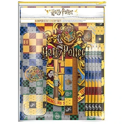 Imagen de Pack papelería Sherwood RD RS461630, Harry Potter, Estuche, Regla, Bolígrafo, 5 Lápices, Multicolor