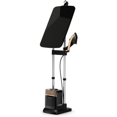 Imagen de Rowenta IXEO Power QR2020 Cepillo de vapor 2170W, 5.8 bares presión vapor, depósito 1.1 L, elimina arrugas, olores y desinfecta, accesorio prendas delicadas gruesas, tabla vertical, Negro