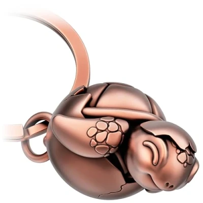 Imagen de FABACH Llavero con forma de tortuga bebé corazón, diseño dulce Amor amuleto la suerte como regalo para pareja Regalos tortuga, Plata antigua, 1, Moderno