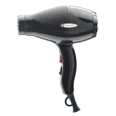 Imagen de GAMMAPIU&#039; Secador de Pelo Profesional E T.C. Light, 3 Temperaturas, Ligero, Silencioso, Generador Iones, 430 g, Rejilla Recubierta Turmalina, W 1800 2100 (Enchufe ITALIA, Negro brillante)