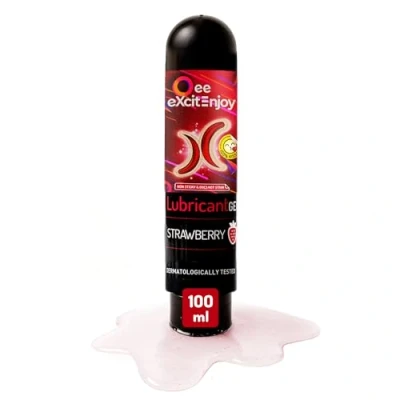 Imagen de Excite Gel Lubricante Íntimo a Base de Agua con Aroma Fresa, 100 ml Suave para Piel Sensible, Vegano y No Testado en Animales
