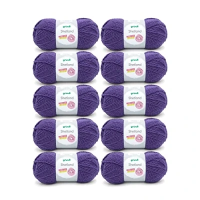 Imagen de Gründl Shetland Ovillo de lana (80% poliacrílico y 20% lana, 100 g/170 m, grosor la aguja: 7 8, 10 x g), color morado