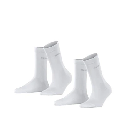 Imagen de ESPRIT Uni 2 Pack W SO algodón unicolor pares, Calcetines Mujer, Blanco (White 2000), 35 38