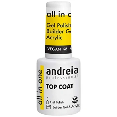 Imagen de Andreia Professional Gel Polish Top Coat Semipermanente, Laca de Uñas Profesional con Textura Fina y Autonivelante Esmalte Secado Rapido Lampara UV LED 10.5 ml