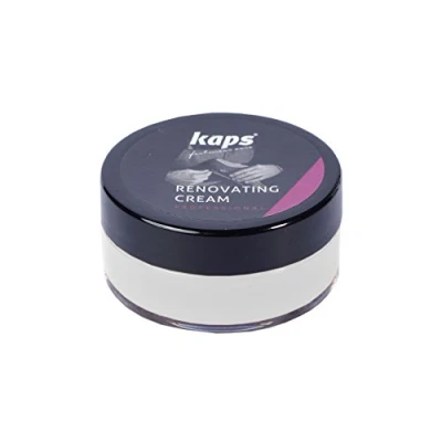 Imagen de Crema Reparadora Y Renovadora Para Zapatos De Cuero Liso, Bolsas, Asientos, Reparador Arañazos Rasguños, Kaps Renovating Cream, 10 Colores (100 neutro)
