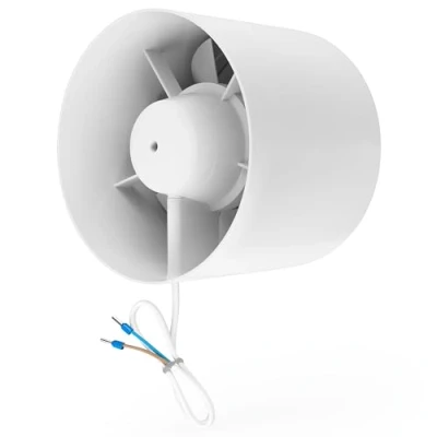 Imagen de calimaero® INLINE Extractor de Ventilador Conducto Silencioso en Línea 150mm Aire Impulsión, Tubo con Trampilla Reflujo 320m3/h, 18Watt / 35dB IPX2 plástico