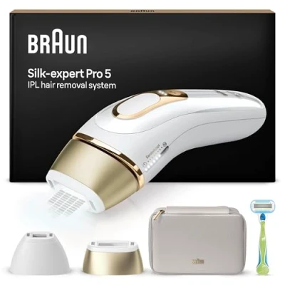 Imagen de Braun Luz Pulsada Silk expert Pro 5 PL5152 IPL, Eliminación Del Vello En Casa, Funda, Maquinilla De Depilación Venus, 2 Cabezales
