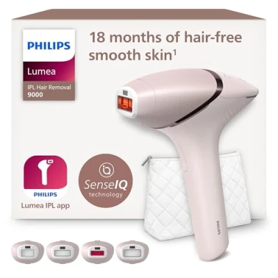 Imagen de Philips Lumea Serie 9000, Depiladora Luz Pulsada, IPL, Piel Suave Desde Casa, Con Funda, Accesorios para el Cuerpo, Cara, Bikini y Axilas, Sin Cable, Alternativa a Depilación Láser. BRI957/00