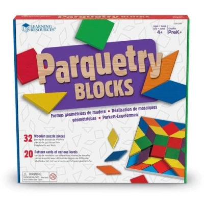 Imagen de Learning Resources Set de Bloques geométricos y Tarjetas para Crear un entarimado