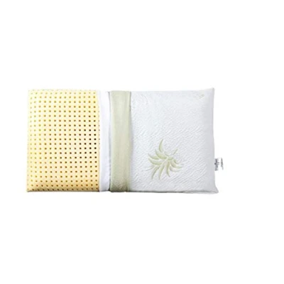 Imagen de EVERGREENWEB Almohada de Cama 40x70 Alto 18 cm, Viscoelástica, Hipoalergénica, Doble Funda Extraíble Aloe Vera y Algodón, Relajante para el Dolor Cuello