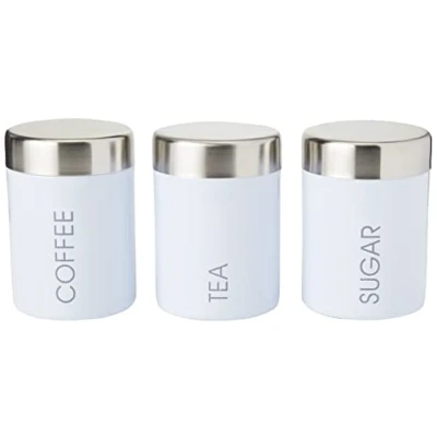 Imagen de Premier Housewares Botes de té, café y azúcar Liberty, alturas incrementales, escalonadas, juego 3, azul claro