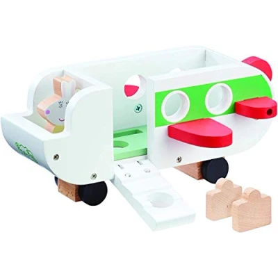 Imagen de Peppa Pig Wooden Aeroplane, Push Along Vehicle, Imaginative Play, Preschool Toys, fsc Certified, Sustainable Gift for 2 5 Years Old