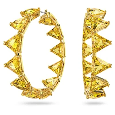 Imagen de Swarovski Pendientes de Aro Ortyx para Mujer, con Baño en Tono Oro, Cristales Amarillos, Colección