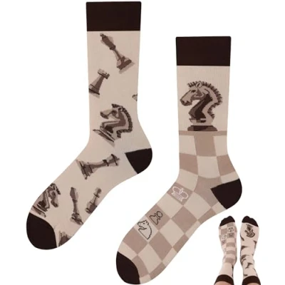 Imagen de TODO Colours Calcetines divertidos con diseño para hombre y mujer, divertidos, multicolor, Ajedrez, 43 46