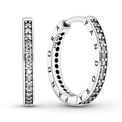 Imagen de Pendientes Aro PANDORA 290558CZ Mujer Plata Circonita Blanco