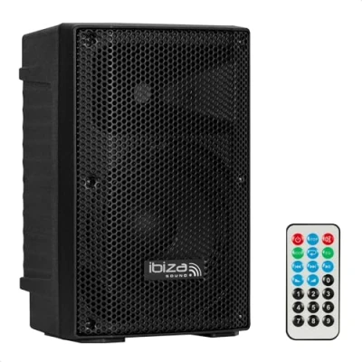 Imagen de Ibiza XTK8A MKII Altavoz Activo Sono de 8&quot;/20cm Tweeter compresión 25mm Sistema Bass Reflex USB, SD, Bluetooth TWS Mango y Ruedas Nueva VERSIÓN Fiesta, Eventos, Karaoke