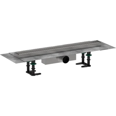 Imagen de hansgrohe RainDrain Compact, compact set completo de desagüe lineal ducha, canaleta ducha 600mm alicatable, canal drenaje para instalación estándar