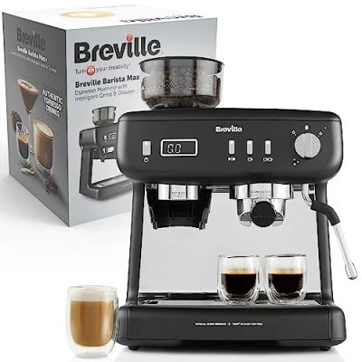 Imagen de Cafetera superautomática Breville Barista Max+ VCF152X, 1600 W, 15 bar, Hasta 3 tazas, Molinillo Tap&amp;Go, Negro