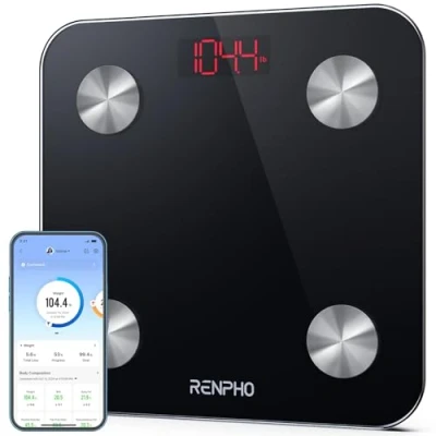 Imagen de RENPHO Bascula Grasa Corporal y Muscular, de Baño con App, Bluetooth Inteligente para Fitness, Monitor Composición Medición Metabolismo Basal e IMC, Elis 1