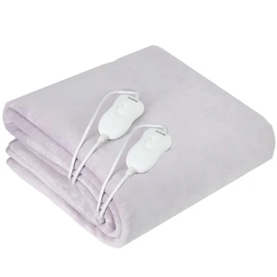 Imagen de briebe Calienta Camas Eléctrico Doble 150 x 160 cm, 3 Niveles Temperatura, Lavable, Suave, Forro Polar Gris, Cama de Matrimonio, 120W, EB1131