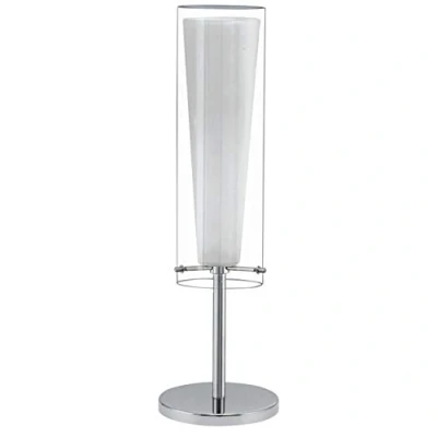 Imagen de Eglo PINTO Lámpara de mesa, Vidrio, Acero, Cromo, Transparente, Color blanco