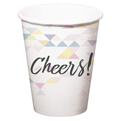 Imagen de Folat Cheers Tazas Desechables De Color Blanco Nacarado 250 ml 6 Piezas