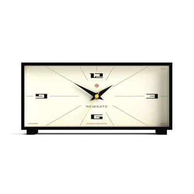 Imagen de NEWGATE® Thunderbird Reloj de sobremesa Barrido silencioso Moderno Mediados Siglo salón Oficina Escritorio diseñador (Crema)