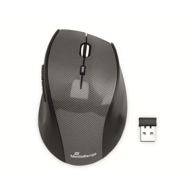 Imagen de Mediarange Mros207 Rf Inalámbrico À“ptico 1600dpi Negro, Carbono Mano Derecha Ratón