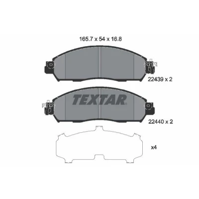 Imagen de TEXTAR 2243901 Juego de pastillas freno con contacto avisador desgaste accesorios NISSAN: NP300 Navara Pick up