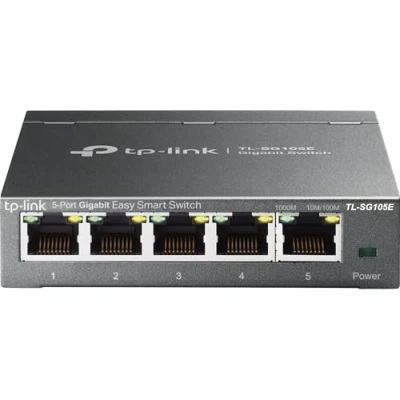 Imagen de TP Link TL SG105E Unmanaged PRO Switch, 5 Puertos Gigabit Inteligente, Plug and Play, Puerto, Caso Metal VLAN, QoS, Software de Gestión Inteligente Fácil, Negro