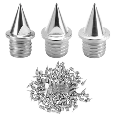 Imagen de QWORK® 100pzs Clavos Atletismo para Zapatos Deportivos Deportes de Atletismo, 6mm 1/4 Pulgada Plata