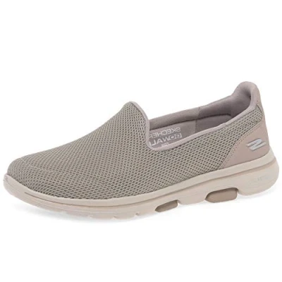 Imagen de Skechers Go Walk 5, Zapatillas sin Cordones Mujer, Taupe Textile/Trim, 37 EU