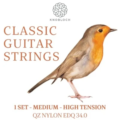 Imagen de KNOBLOCH STRINGS cuerdas de Guitarra Española EDQ34.0 ERITHACUS Tensión Media Alta Double Silver Nylon Agudos Puros Sonido Natural y Sensual Juego para Flamenca Clásica