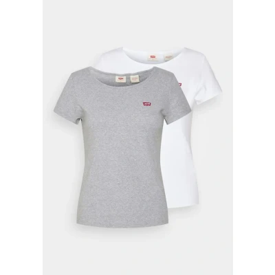 Imagen de Levi&#039;s TEE 2 PACK Camiseta básica Starstruck heather/white, Mujer, Talla: XS, heather/white