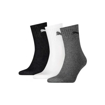Imagen de Puma Short Crew 3P Unisex Calcetines, Grey/White/Black, 35 38 EU