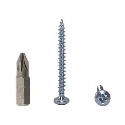 Imagen de Paquete de 50 tornillos madera DIN 7981 acero chapado en zinc 4,0 x 40 mm, para aglomerado con cabeza cacerola, tornillo universal Pozi Drive (50, 4 mm)