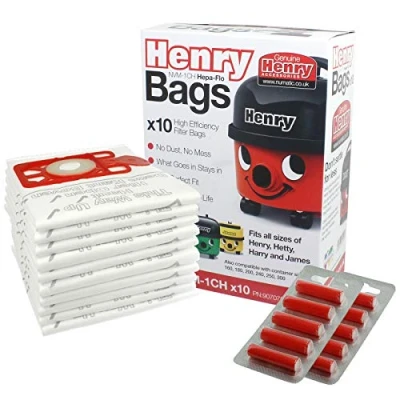 Imagen de Genuine Numatic Henry Micro hvr200 m 22 aspiradora HEPA Flo bolsas para aspiradoras (lote de 10 + ambientadores)