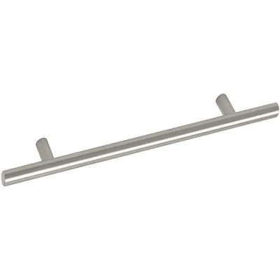 Imagen de OBF 8514210096 Grimme Cristo Tirador para muebles (12 mm de diámetro, 176 ancho, acero inoxidable cepillado, distancia entre agujeros: 96 mm), color plateado