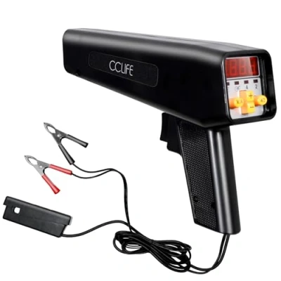 Imagen de CCLIFE Pistola Estroboscópica 10 16V 10W, Herramienta para Ajuste de Encendido, Temporizador Encendido y Sincronización del Motor