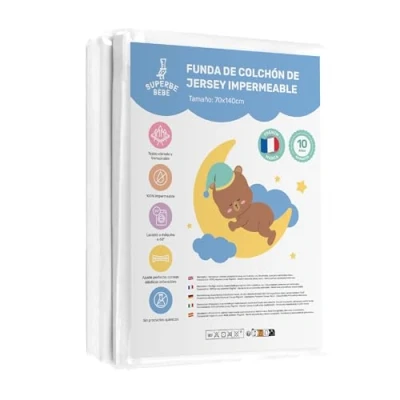 Imagen de Protector de Colchón Bebé 70x140 Impermeable para Cuna Funda Fácil Instalar, Suave y Transpirable Sábana Lavable a Máquina Certificada Oeko Tex Garantía 10 Años