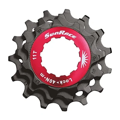 Imagen de SUNRACE Anillo Abrazadera R.Libre + 3 piñones 10 V, Unisex Adulto, Negro, Talla única
