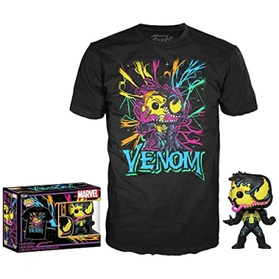 Imagen de Funko 56269 Marvel Pop! &amp; Tee: Venom Eddie Brock (Blacklight Special Edition) Pequeño