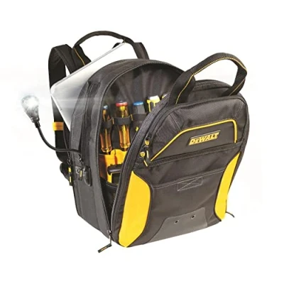Imagen de DEWALT DGCL33 Mochila de herramientas carga USB con 33 bolsillos, color amarillo