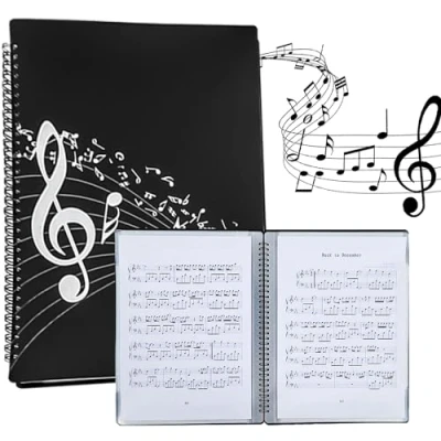 Imagen de carpeta A4 para partituras de plástico con 40 páginas, resistente al agua, música, soporte presentación, partituras, músicos