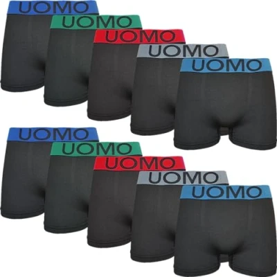 Imagen de Pack de 10 calzoncillos tipo bóxer retro microfibra para hombre, multicolor, M L