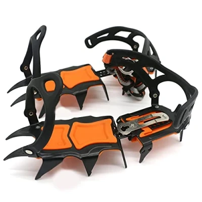 Imagen de Crampones,Crampones Nieve Hielo 12 dientes Crampones de manganeso acero la escalada Snow Ice Anti patada calzado Zapato Grippers Crampon Tracción Dispositivo Montañismo ( Col