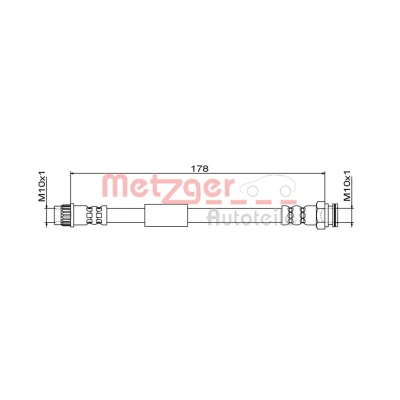 Imagen de METZGER 4111843 Latiguillos de Freno Eje trasero izquierda, trasero, derecha 178