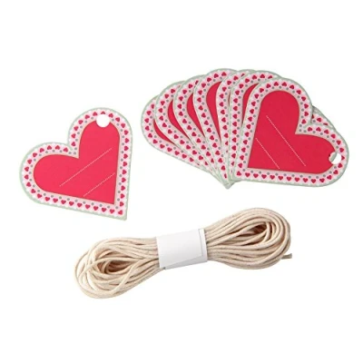 Imagen de Dr. Oetker 3221 Juego de Colgante Corazón y Cordel, cartón, Rojo, 5 x 4,6 0,1 cm, 8 Unidades