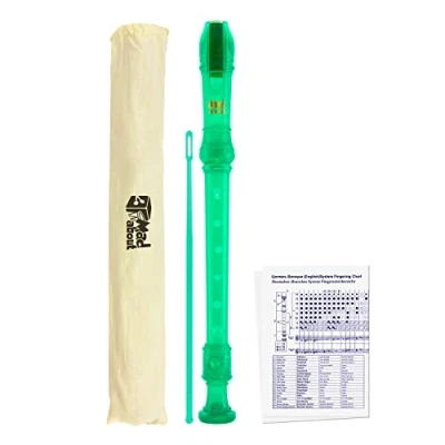 Imagen de Mad About REC03 Flauta dulce Soprano para escuela con bolsa, varilla de limpieza y tabla digitación Verde
